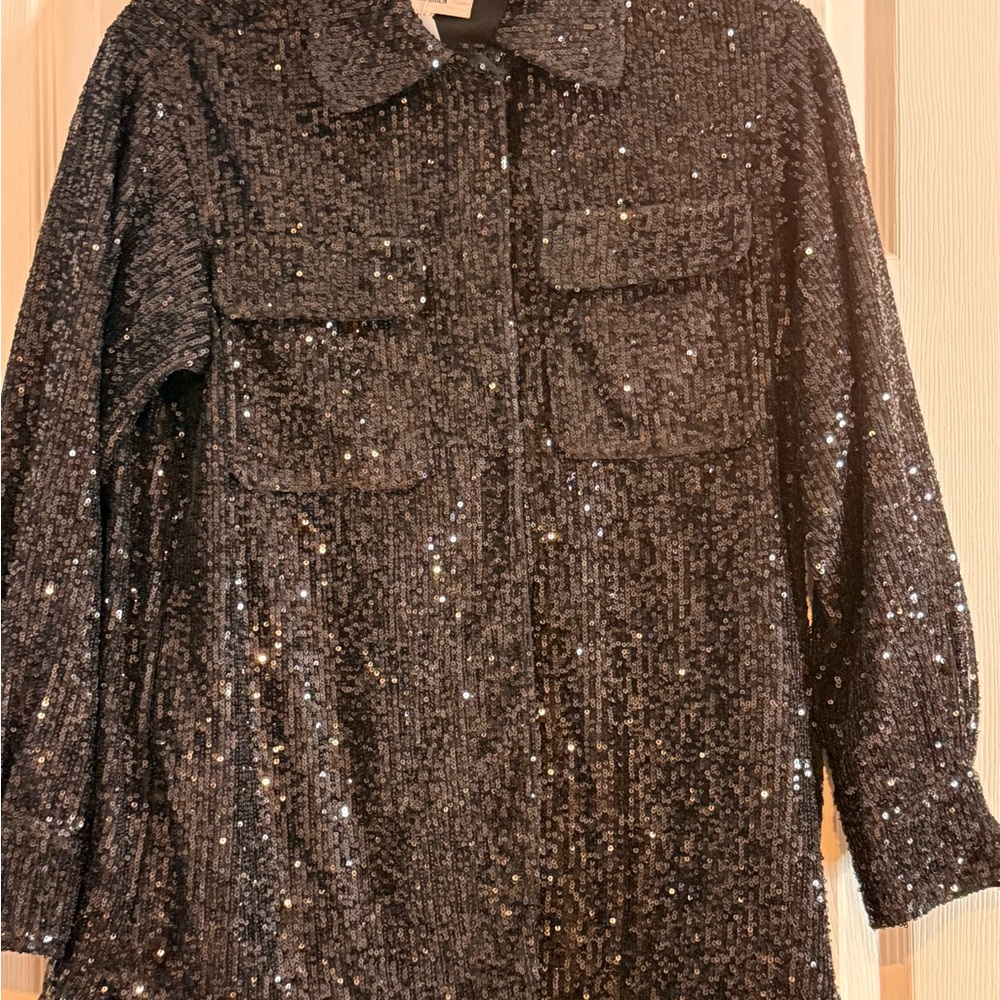 #7….Steve Madden Shimmering Black Sequin Blazer